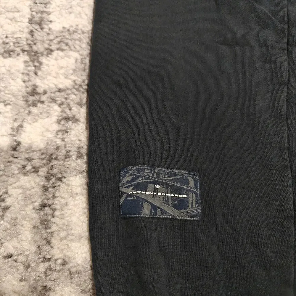 adidas Originals Anthony Edwards French Terry Sweatpants Joggers Black Men's XS